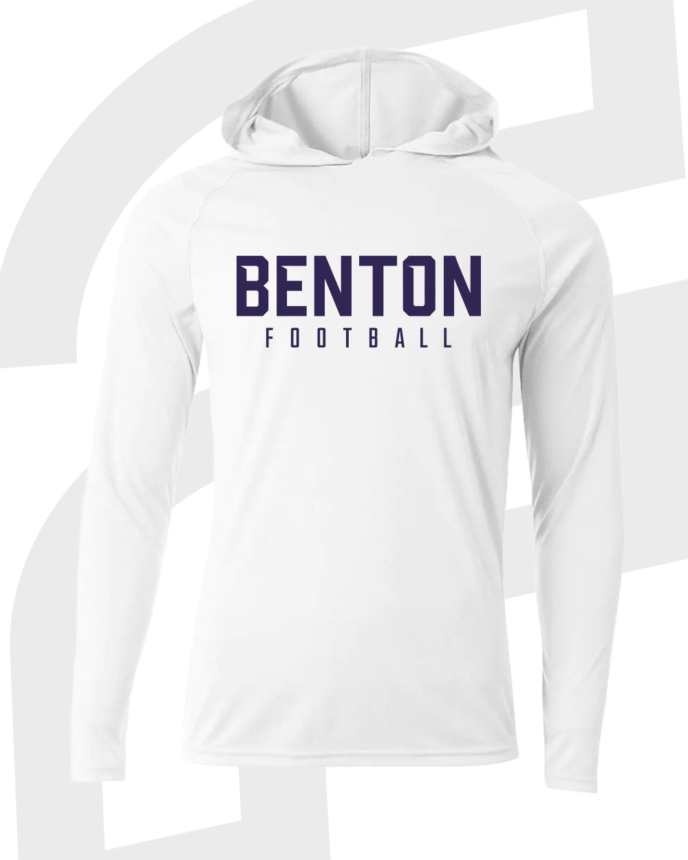 Benton Football Long Sleeve Hooded Shirt
