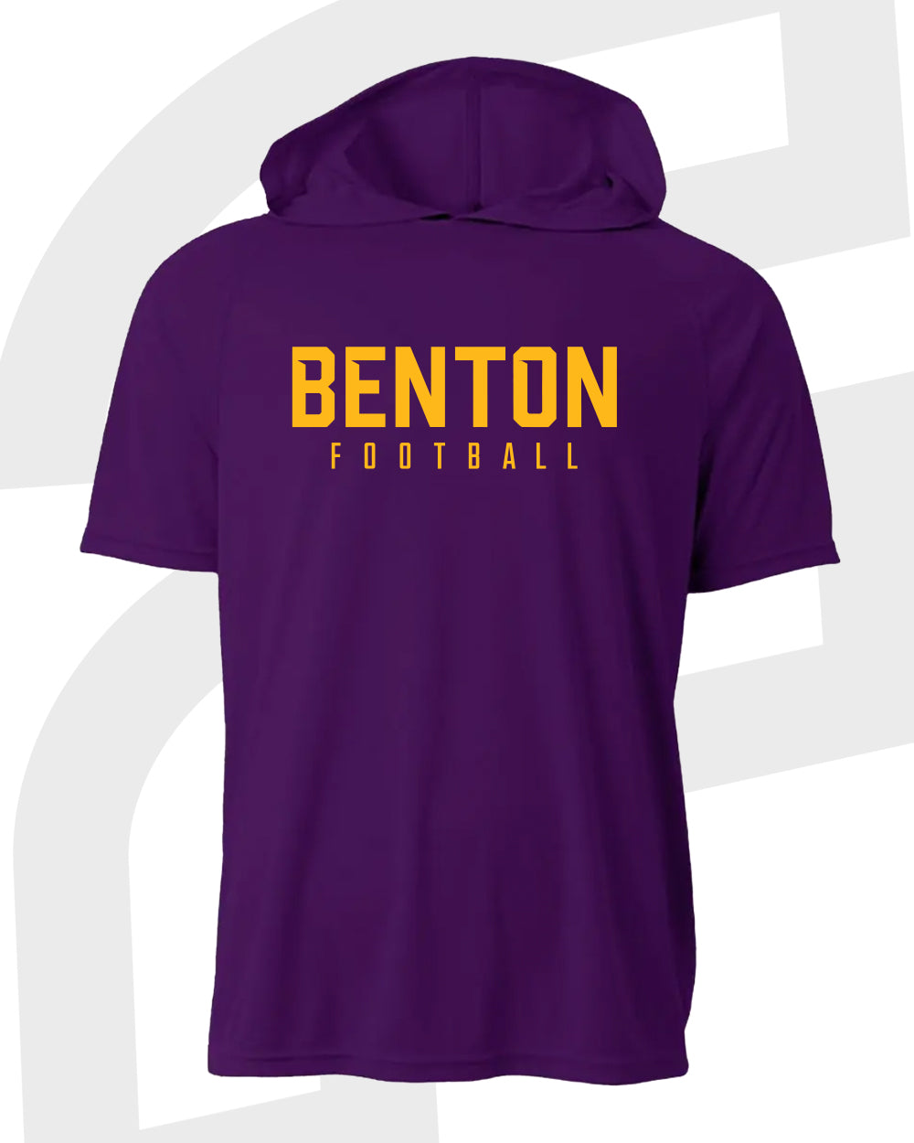 Benton Football Short Sleeve Hooded Shirt