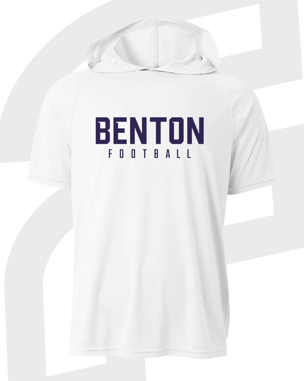 Benton Football Short Sleeve Hooded Shirt