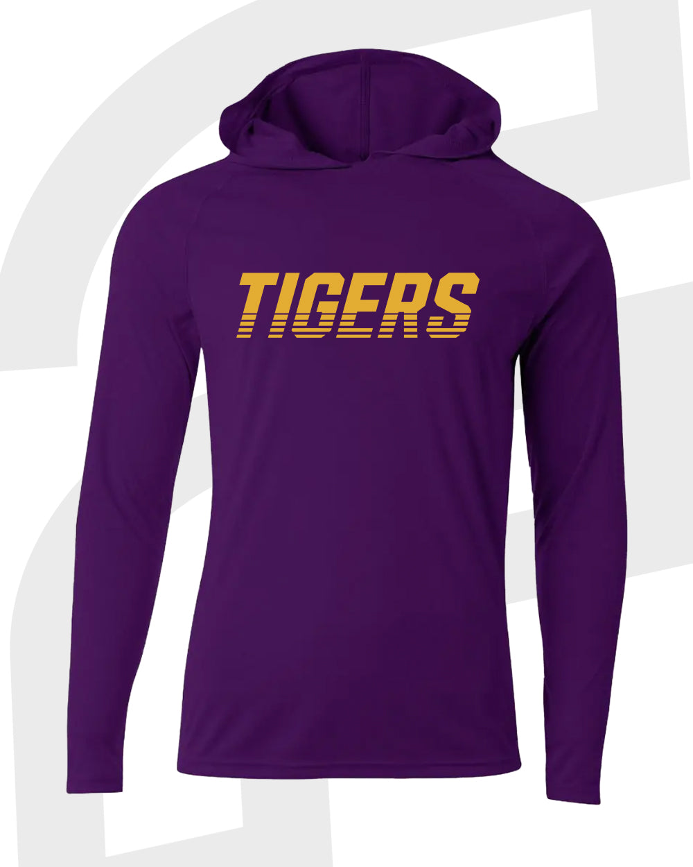 Tiger Lines Long Sleeve Hooded Shirt