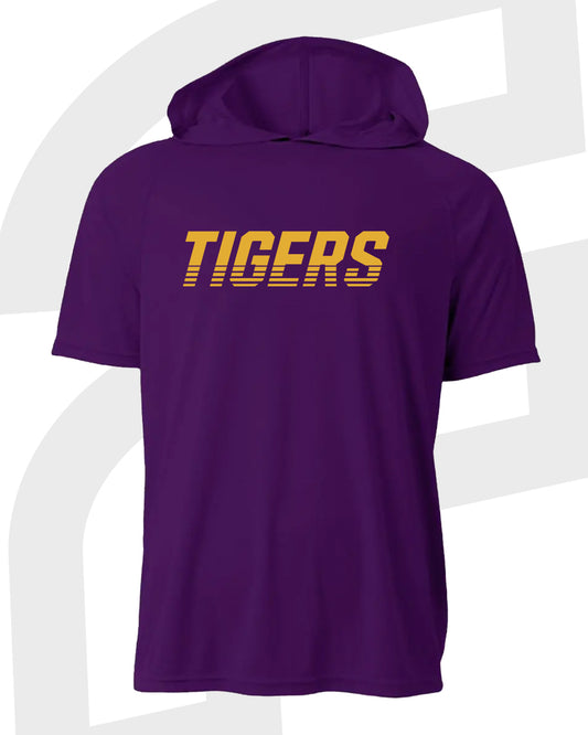 Tiger Lines Short Sleeve Hooded Shirt
